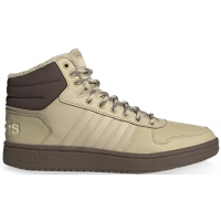 Зимние кроссовки Adidas Hoops 2.0 высокие бежевые